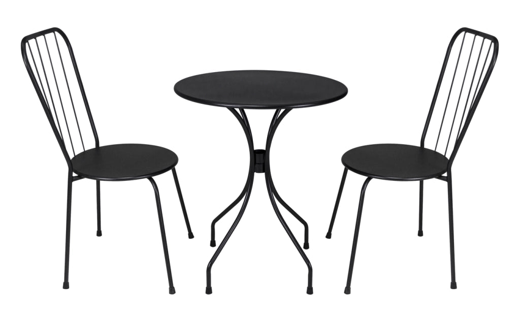 Tavolo bar rotondo 60 cm nero, tavolo da esterno - Rick - TR10-D6RI
