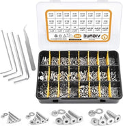 Set di viti con viti a testa interna, chiavi a ingranaggio - 940 pezzi, M2 M3 M4 M5