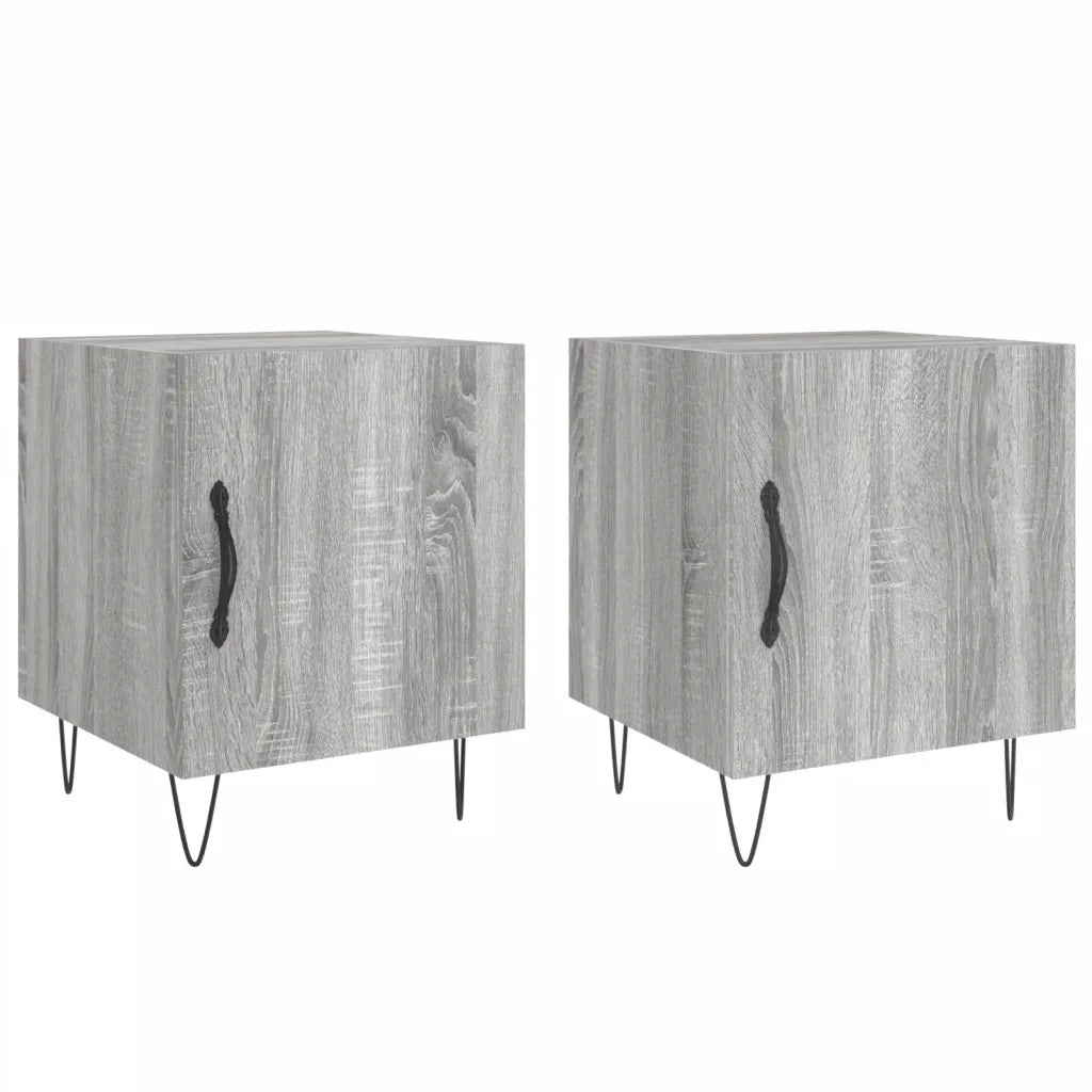 Comodini 2 pz Grigio Sonoma 40x40x50 cm in Legno Multistrato 827561