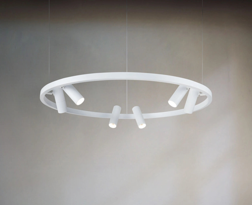 Maytoni Lampadario Sospensione Moderna Satellite 1 luce LED integrato bianco metallo