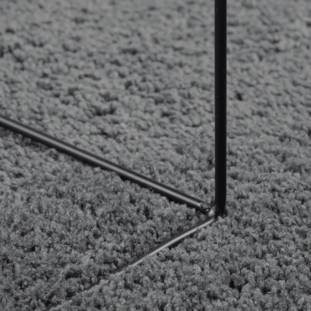 Tappeto OVIEDO a Pelo Corto Antracite Ø 120 cm 375479