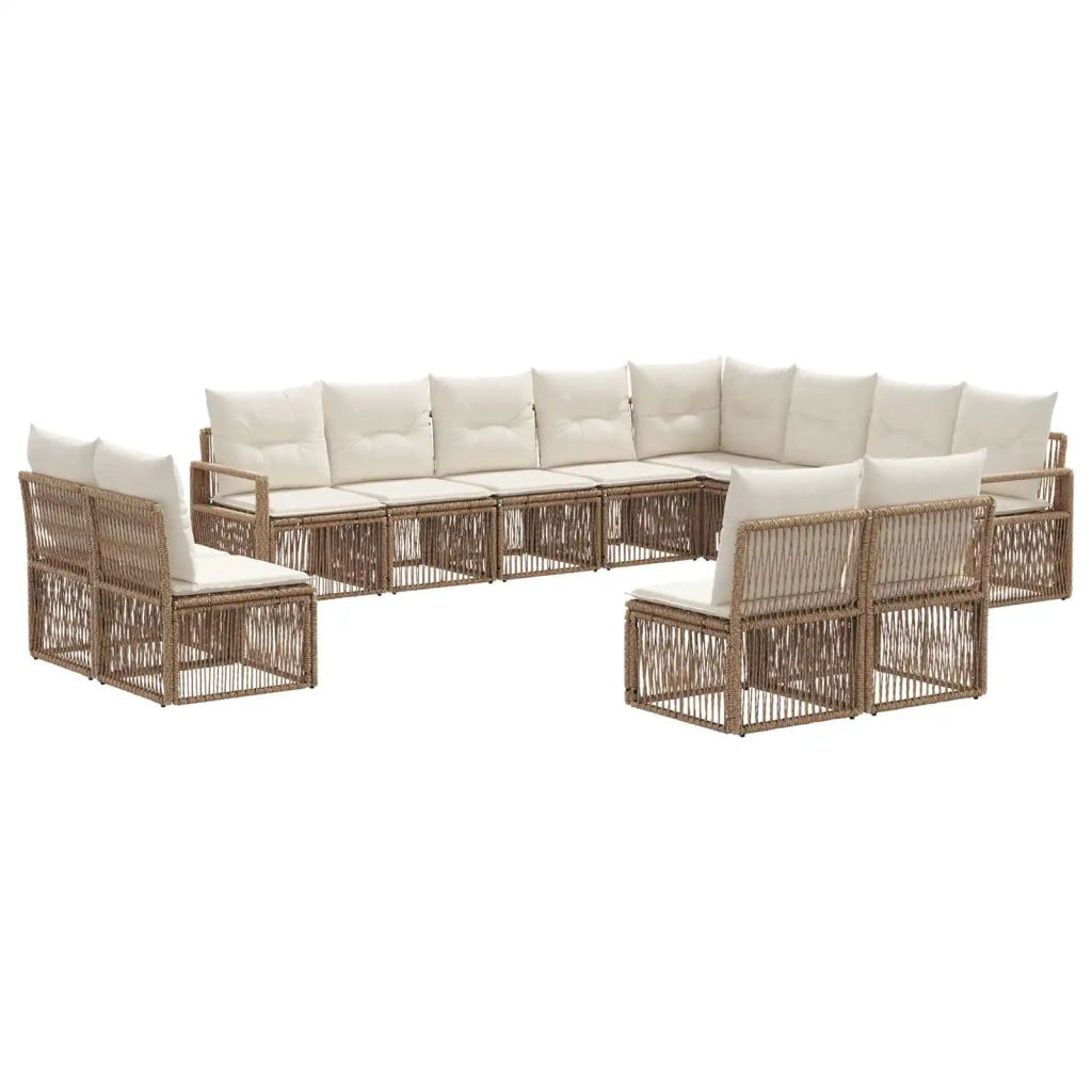 Set Divano da Giardino 12 pcs Beige polyrattan 3435870