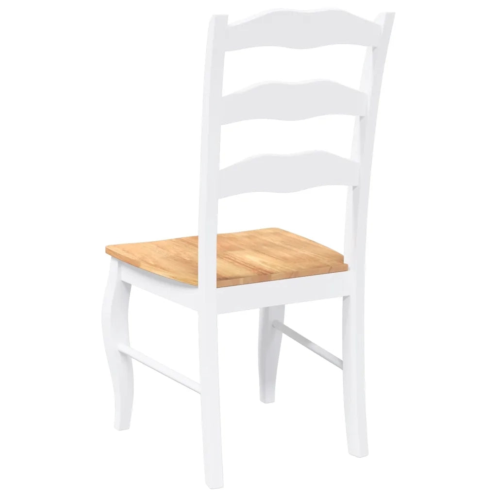 Sedie da Pranzo 2 pz Bianche in Legno Massello di Hevea 4102496