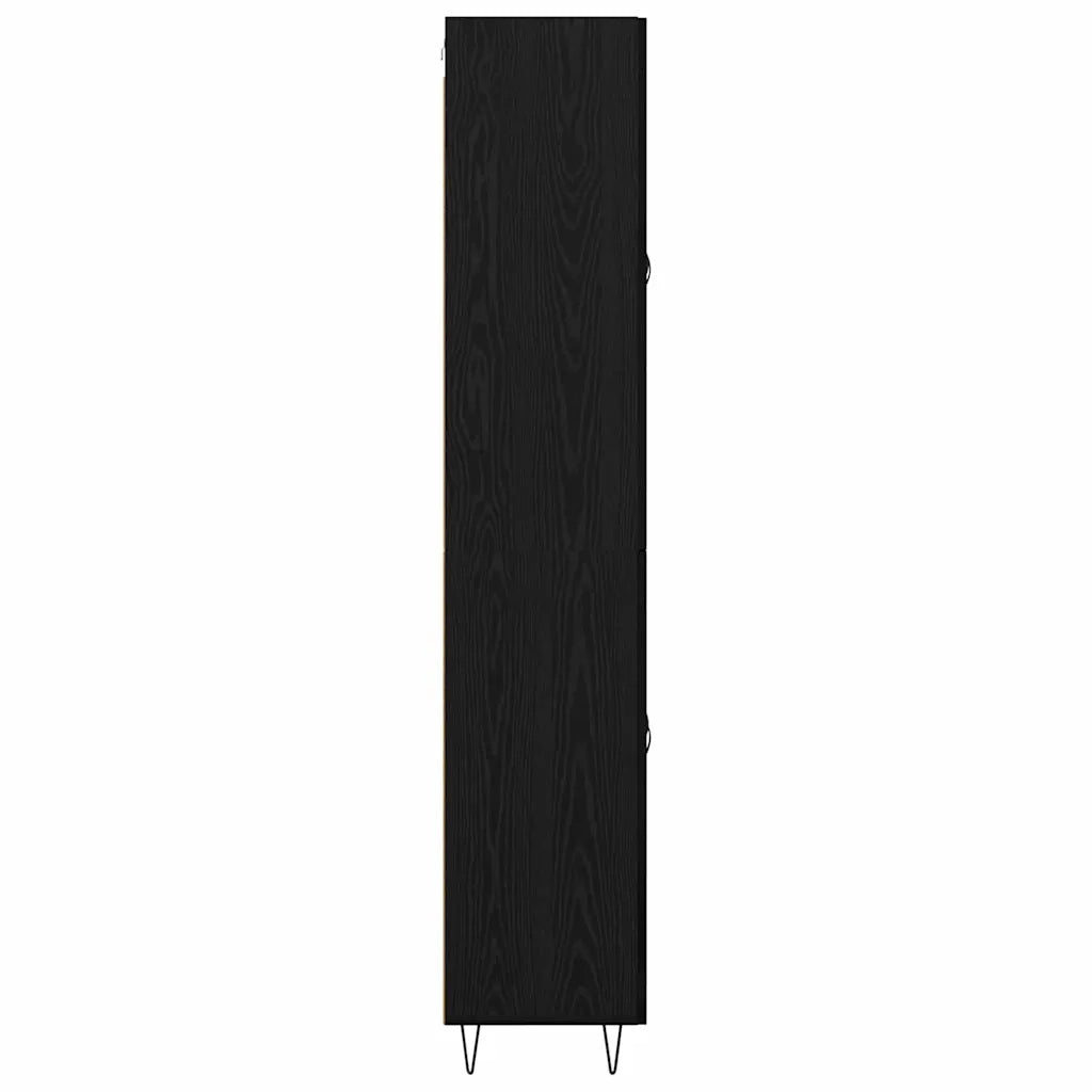 Credenza Rovere Nero 69,5 x 34 x 180 cm Legno multistrato