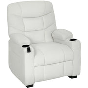 Poltrona Relax Elettrica 94x90x105 cm Reclinabile 150° con Poggiapiedi Funzione Memory Telecomando in Velluto Crema