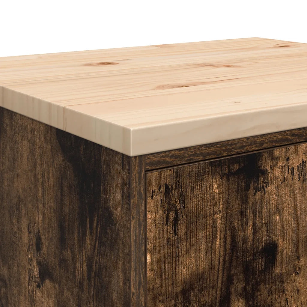 Mobile contenitore multiuso per garage 60 x 51 x 85 cm robusto piano di lavoro stile contemporaneo legno di rovere affumicato 02_0051373