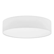 Plafoniera Moderna Pasteri Acciaio Bianco Stoffa 3 Luci E27 Ip20