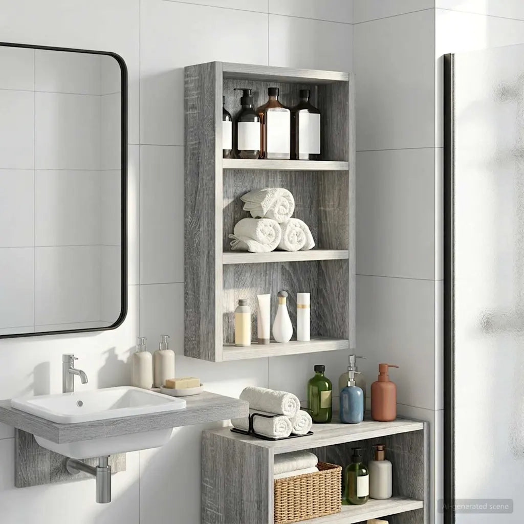Armadio da bagno a muro Sonoma grigia 30 x 10 x 50 cm 889316
