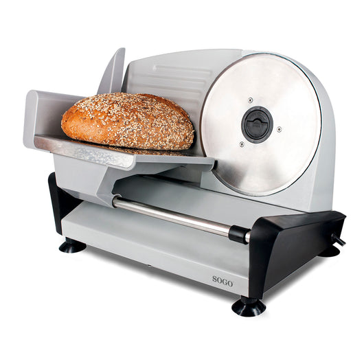 SOGO Affettatrice Professionale in Acciaio Inox 150W con Lama da 190mm e Regolazione Spessore
