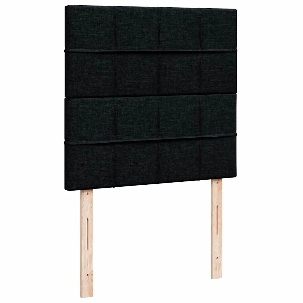 vidaXL Struttura Letto Pouf con Materasso Nero 80x200 cm in Tessuto