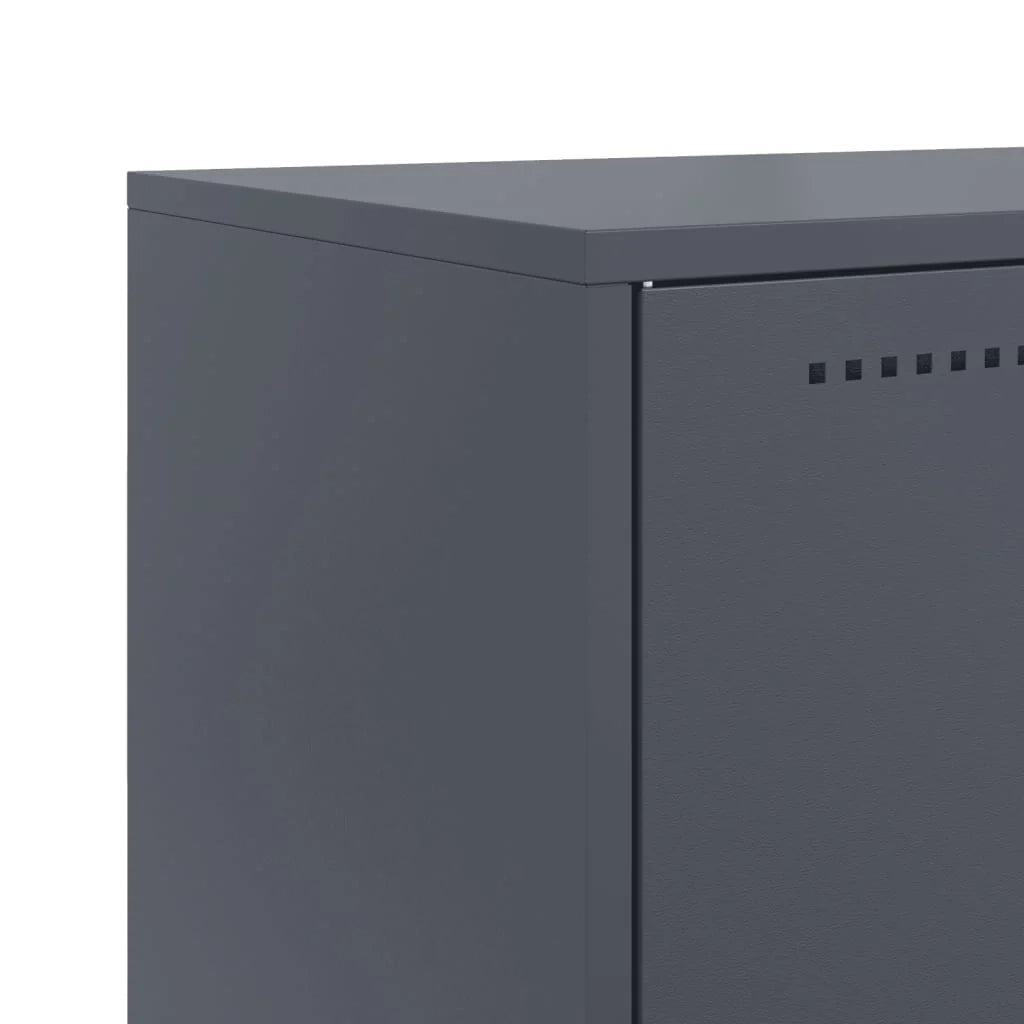 Buffet credenza cassettiera armadio mobile contenitore organizer per cucina soggiorno salotto 68,5 x 38,5 x 123,5 cm acciaio antracite 02_0029703