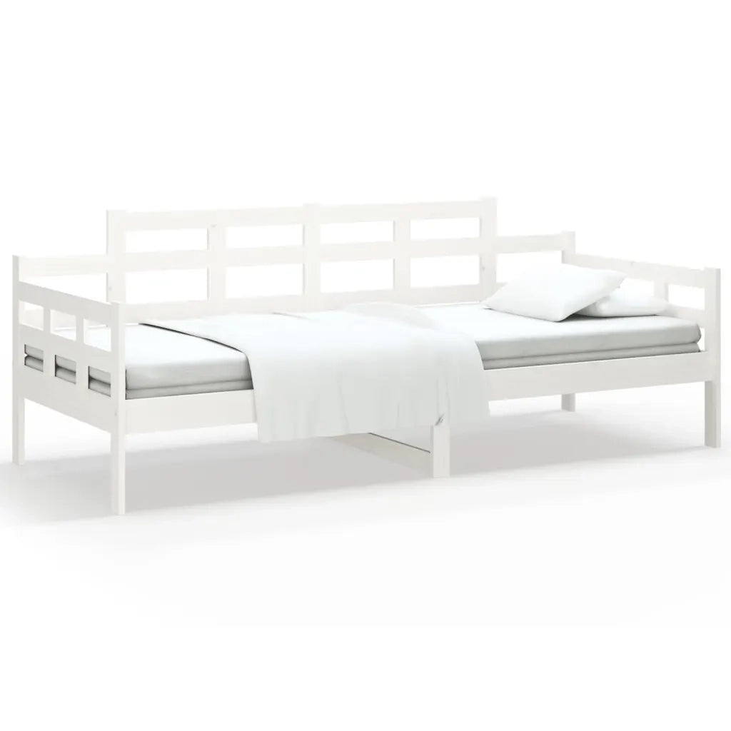 Letto singolo | Letto per adulti | Dormeuse Bianca in Legno Massello di Pino 90x190 cm