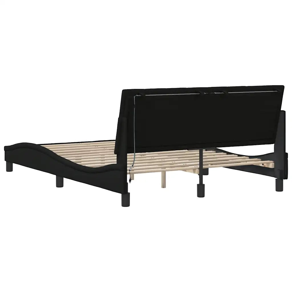 Giroletto senza Materasso Hanko Nero 140x190 cm in Tessuto 3310456