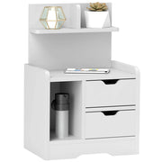 Tavolino con 2 cassetti e scaffale aperto ¨C Zephmum ¨C Bianco 40x30x60 cm