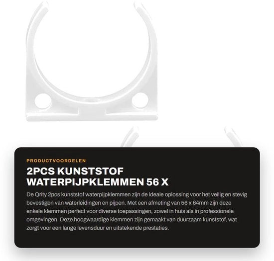 Set di Clip per Tubi in Acciaio - 56x64mm - Slangklem - Pijpklem - Buisbeugel - Buisklemmen - Set da 2 - Buisklem