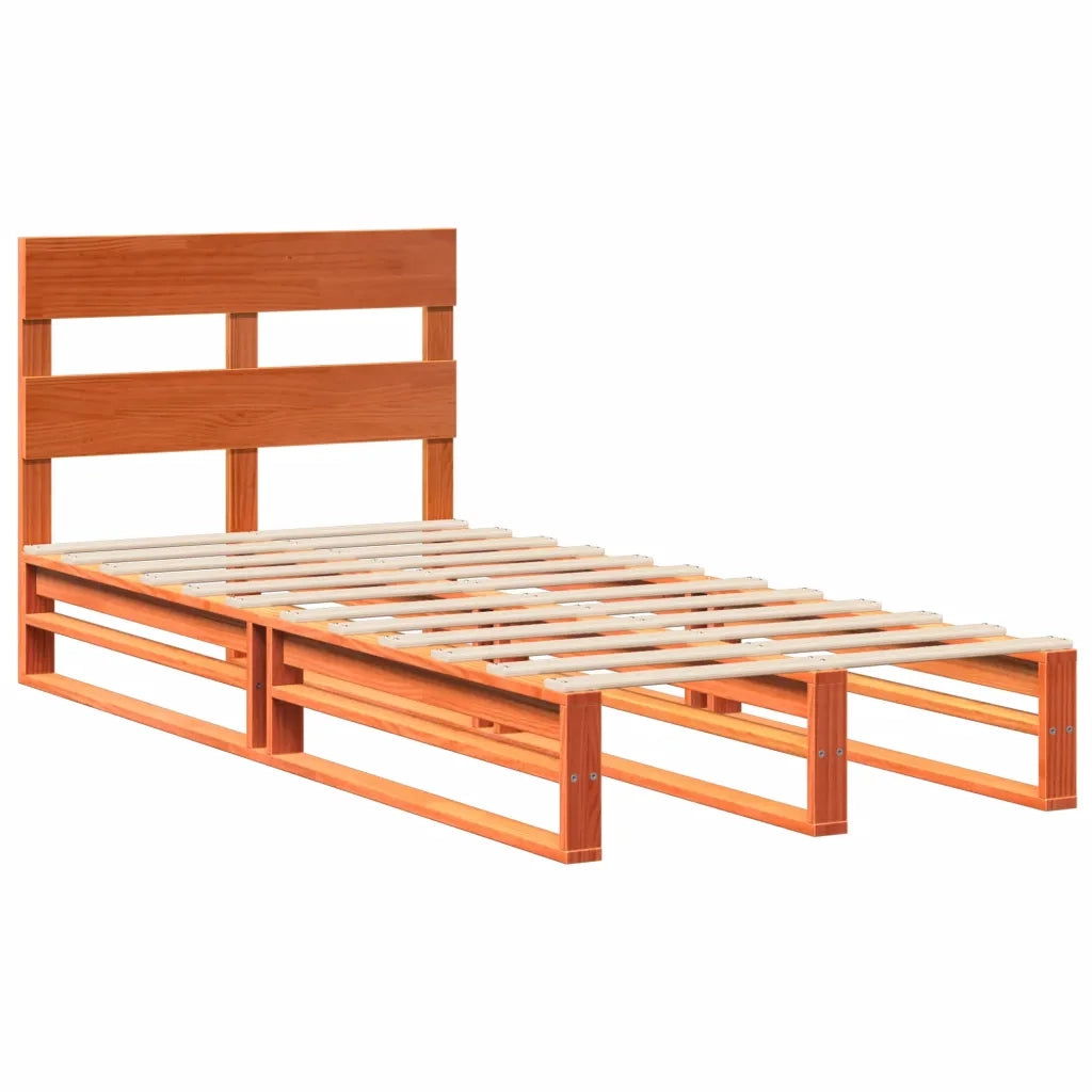 vidaXL Letto senza Materasso Marrone Cera 75x190 cm in Legno di Pino