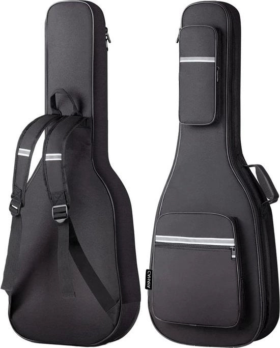 Borsa per chitarra elettrica con strisce riflettenti - 12 mm - strisce riflettenti - nero