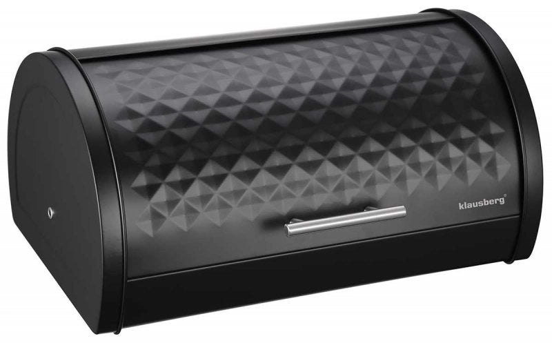 Klausberg KB-7453 Moderno portapane in metallo nero con coperchio a diamante