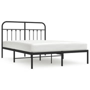 Letto matrimoniale | Letto per adulti | Giroletto con Testiera in Metallo Nero 140x190 cm