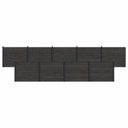 Pannello di Recinzione 9 pcs WPC e Alluminio Nero 3429482