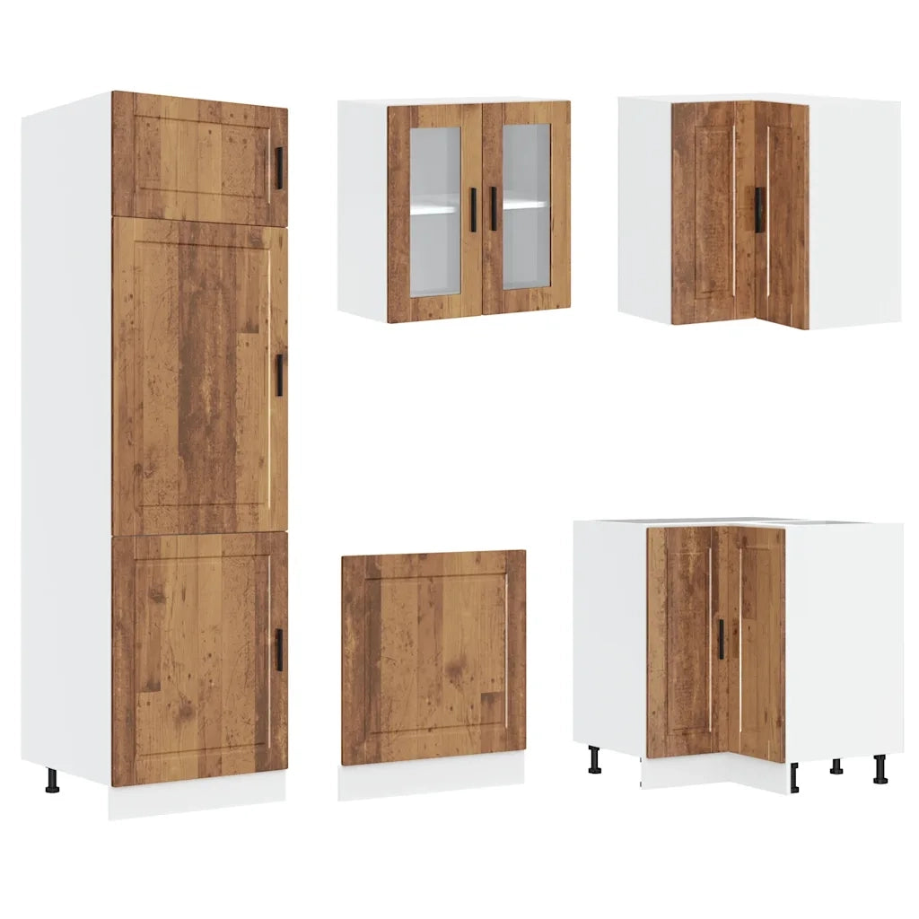 vidaXL Set Mobili da Cucina 14 pz Porto Legno Antico in Truciolato