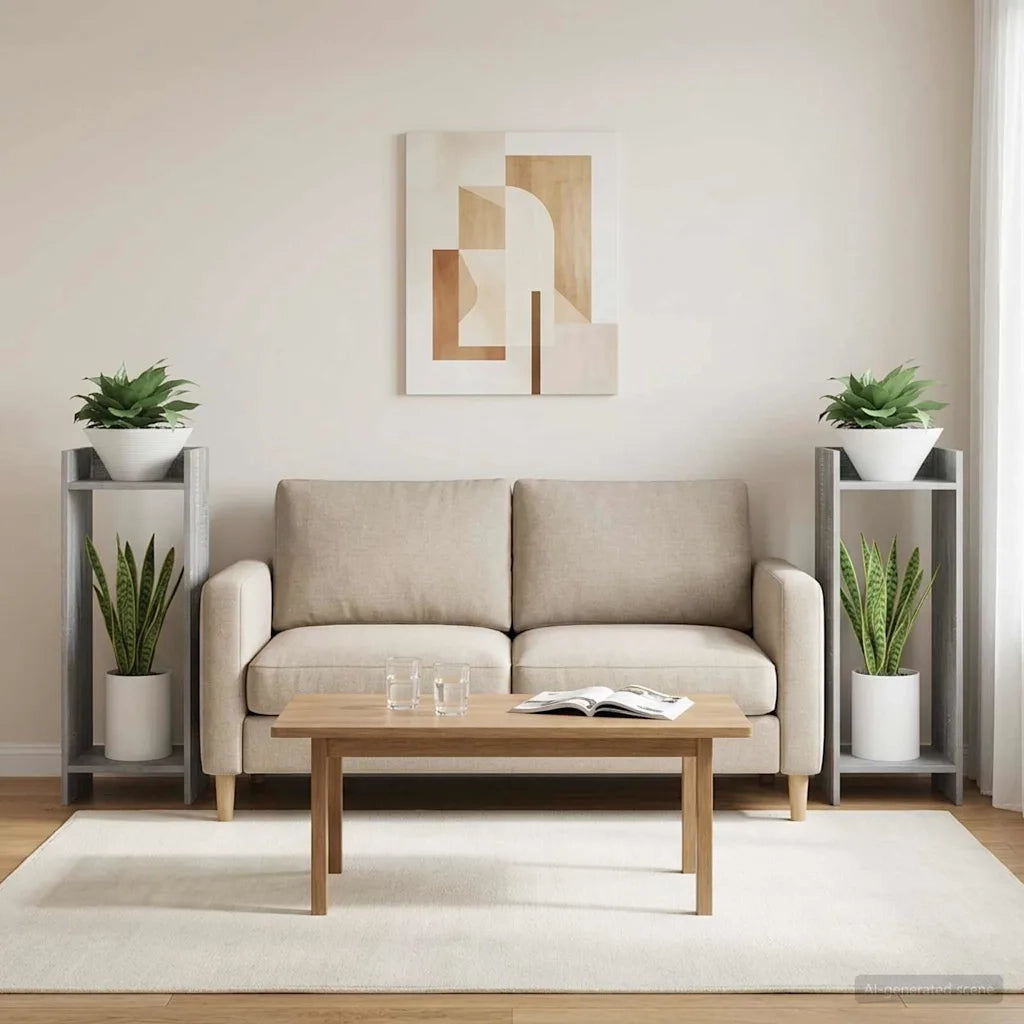 Supporto per piante 2 pcs Sonoma grigia 30 x 30 x 80 cm 899589