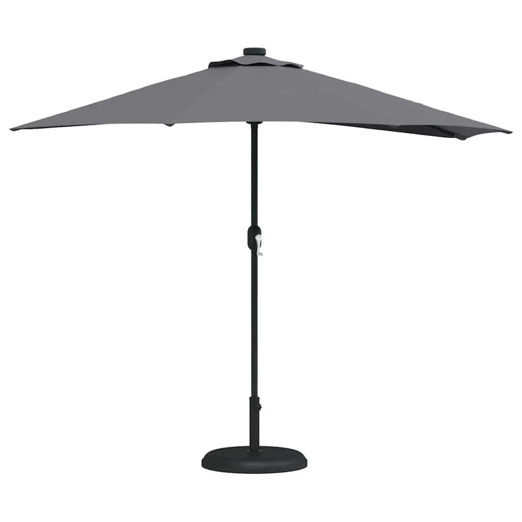 Moderno ombrellone da giardino pieghevole 294 x 150 x 224 cm con illuminazione a LED per un'atmosfera accogliente realizzato in poliestere antracite 02_0058668