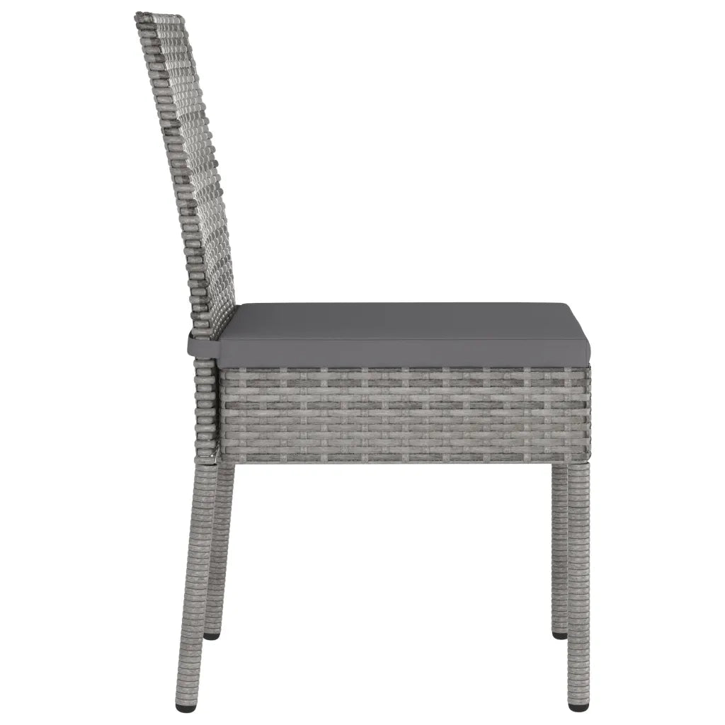 Set da Pranzo da Giardino 7 pz in Polyrattan Grigio 3065703
