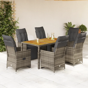 Set Bistrò da Giardino 7 pz con Cuscini in Polyrattan Grigio 3276888
