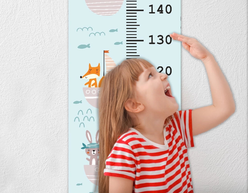 Metro Parete Misura Crescita Bambini in PVC 36x120 Cm Righello Grafico Altezza Muro Bimbi DIS_G