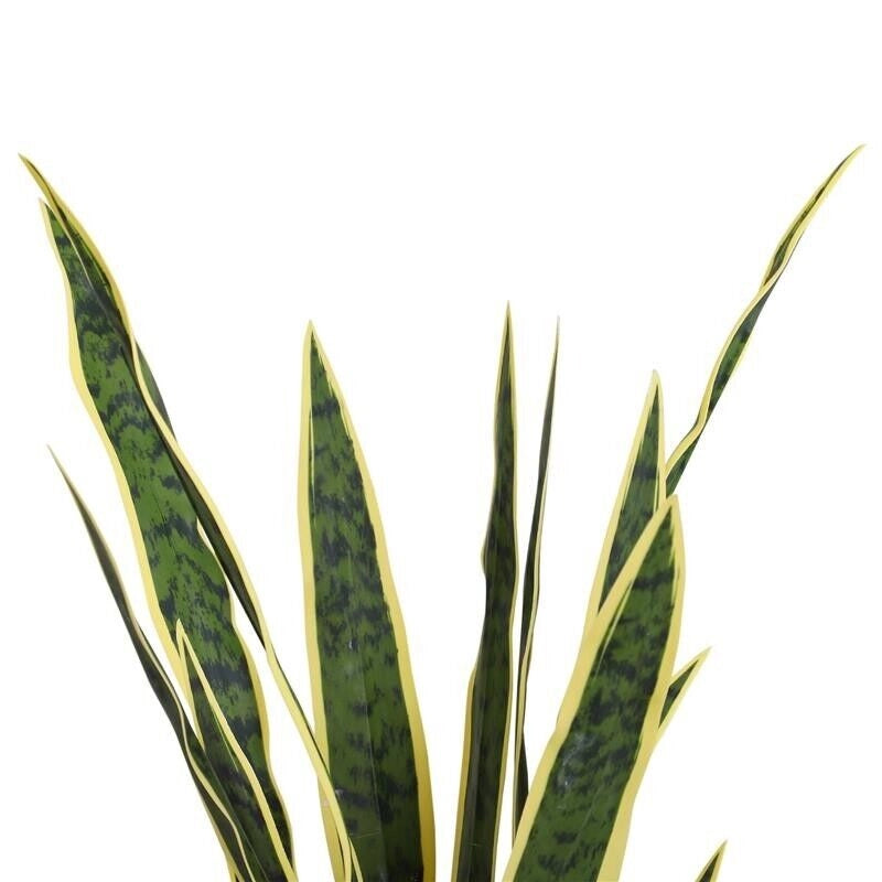 SANSEVERIA ARTIFICIALE PIANTA DA ESTERNO E INTERNO CON VASO DECORATIVO REALISTICA VERDE E GIALLO ?15CM X 80CM