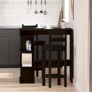 Tavolo da bar in rovere nero con rack per riporre, 100x50x101.5 cm