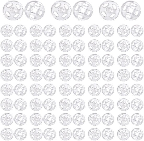Set di viti trasparenti 12 mm - 120 pezzi - Viti invisibili per cucire - Accessori per il fai da te - Viti per abbigliamento