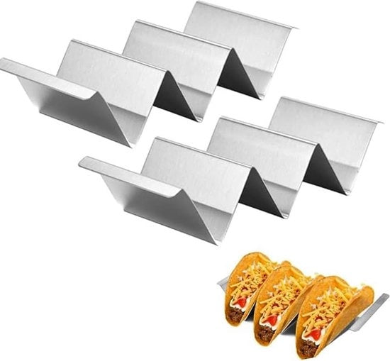 Tazze a forma di onda in acciaio inossidabile - 2 pezzi per tacos, sandwich, hotdog e pannocchie