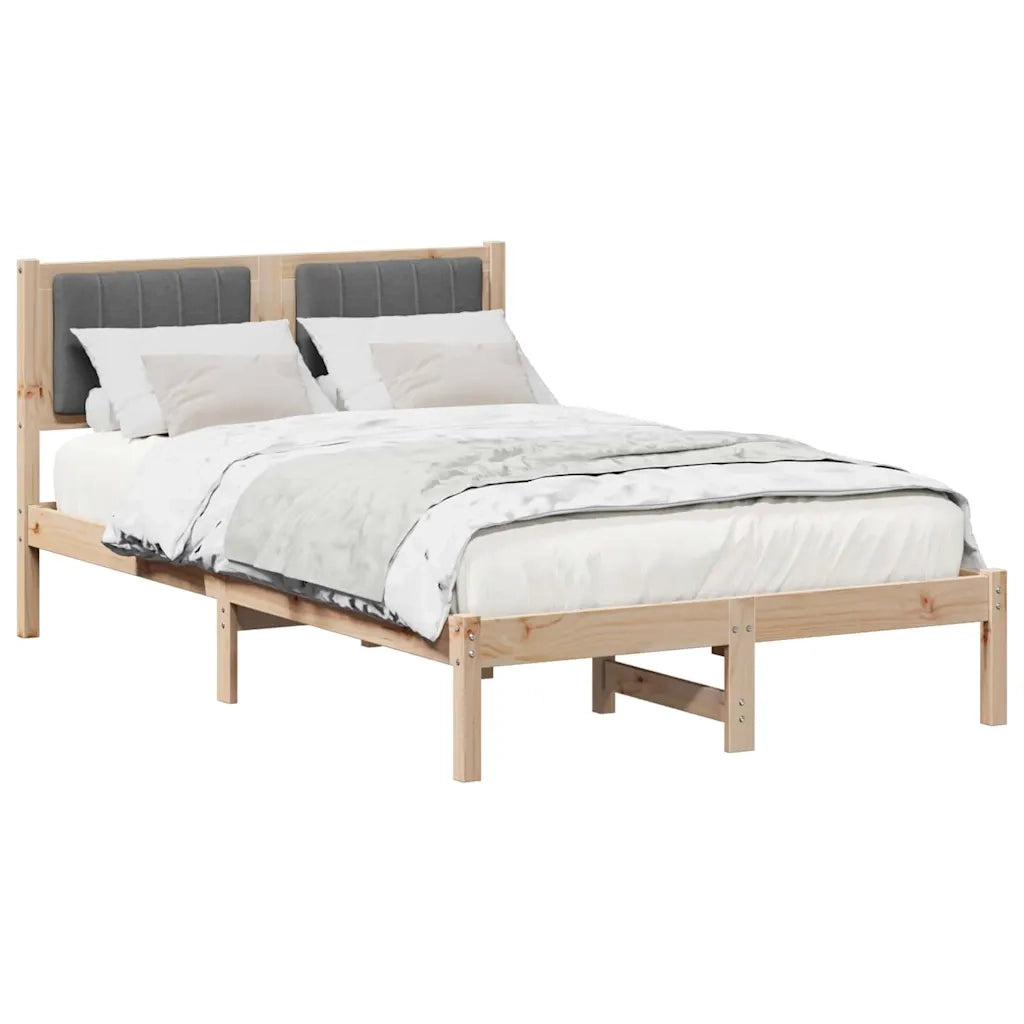 Letto con Testiera Rivestita-Struttura Letto con Testiera Grigio scuro 120 x 200 cm 452086