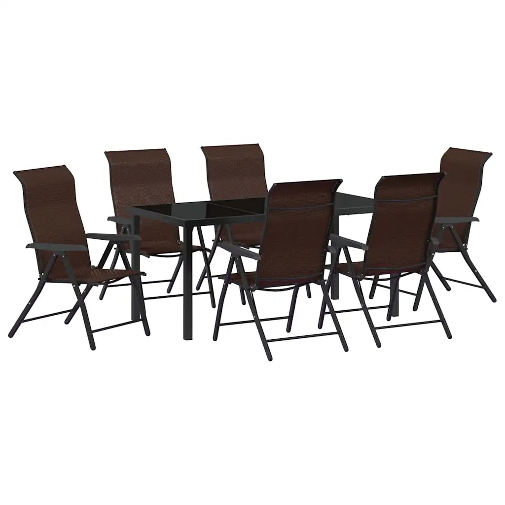Set da Pranzo per Giardino 7 pcs Marrone