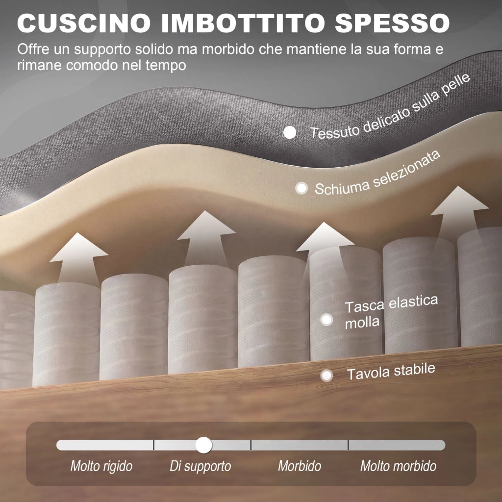 Poltrona Grigia Imbottita con Braccioli e Gambe in Legno ¨C zephmum ¨C 90x100x85