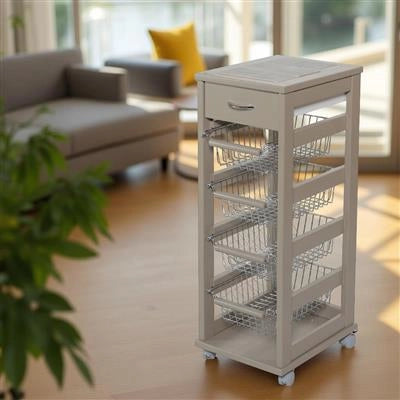 VESUVIO CARRELLO DA CUCINA IN COLORE FANGO 29 X 39 XH 84  CM
