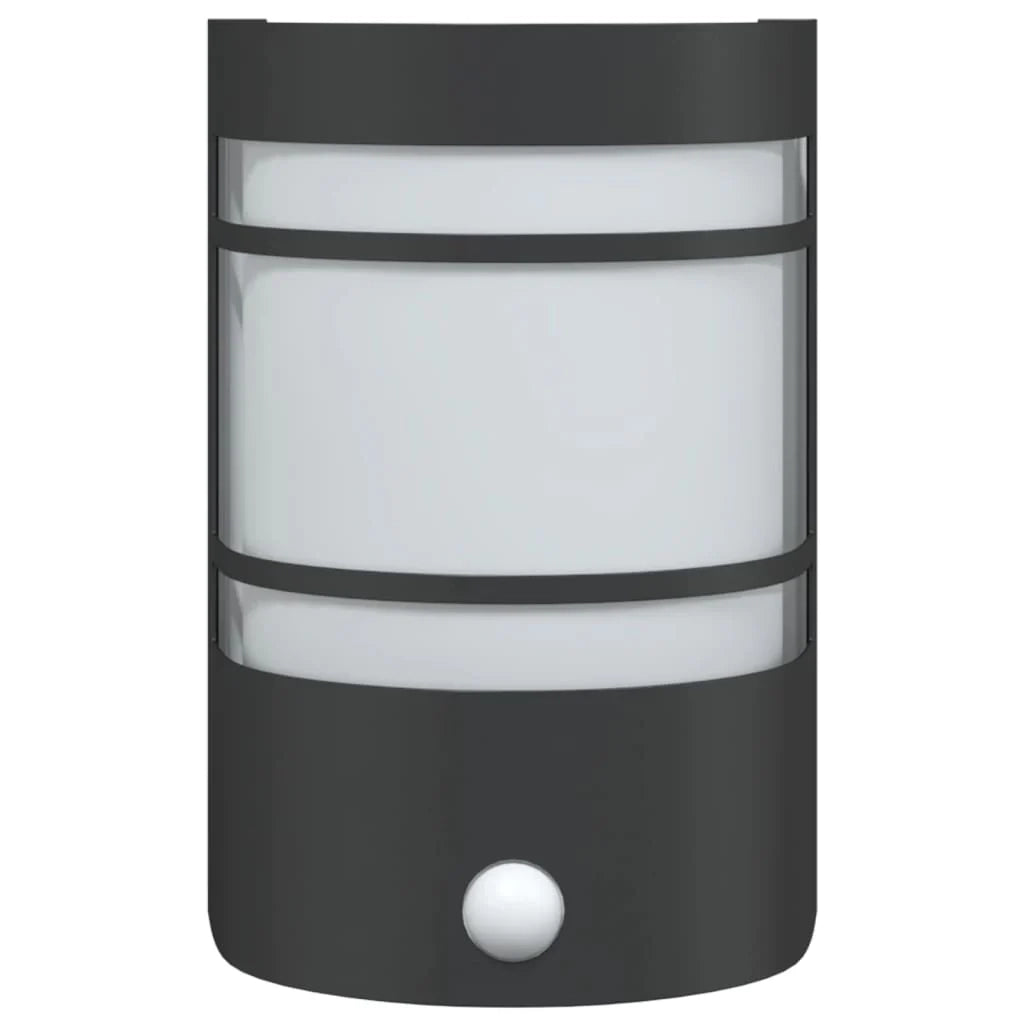 Set di 2 applique da esterno con sensore di movimento 14 x 11 x 20,5 cm acciaio inox nero 02_0056612