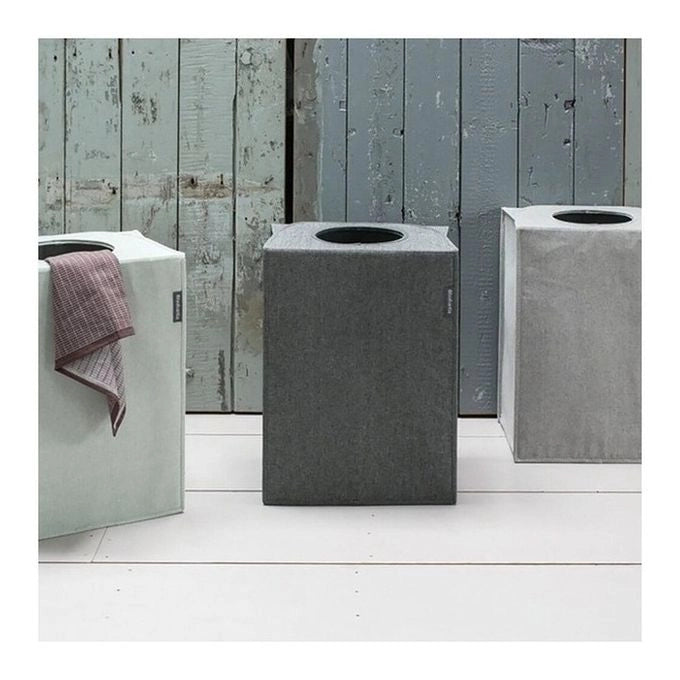 Brabantia 120381 Pepper Black Borsa Portabiancheria Rettangolare 55 Litri Apertura Quick-drop Facile da Svuotare Salvaspazio colore Nero