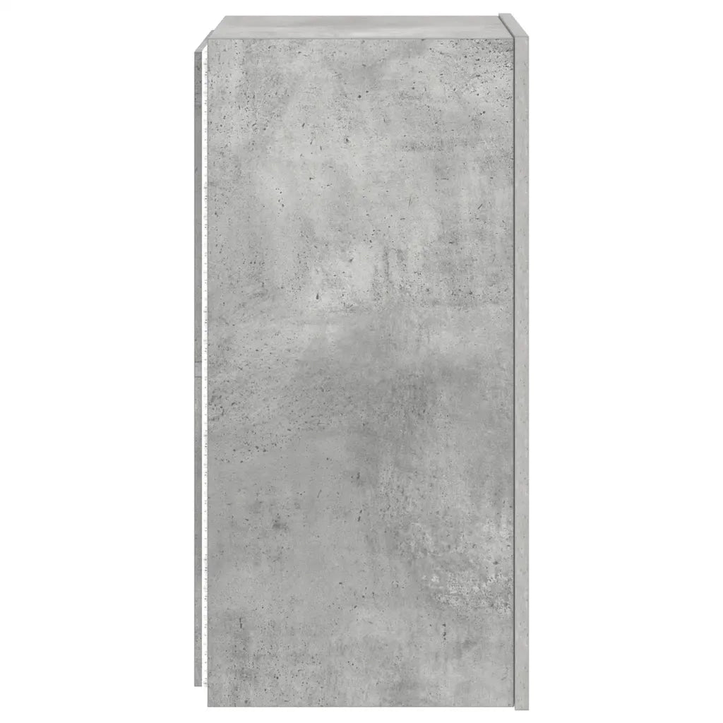 Mobile TV a Parete con Luci LED Grigio Cemento 30,5x35x70 cm 837238