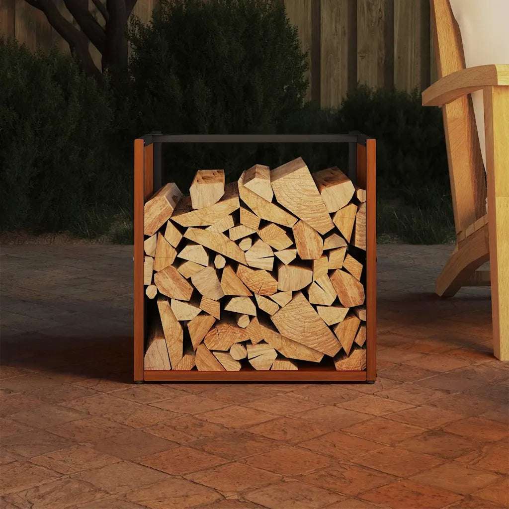 Rastrelliera per Legna da Ardere 40x40x40 cm in Acciaio Corten CFW5627659