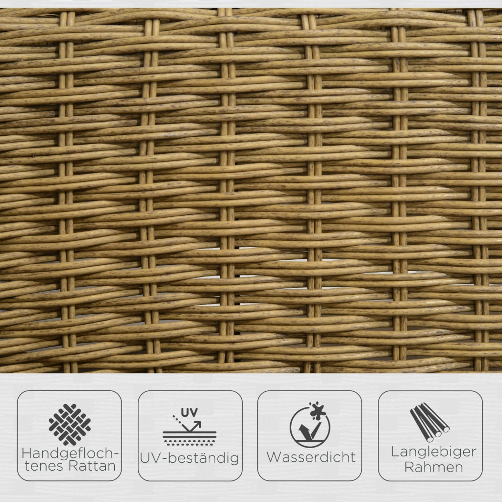Poltrona a Dondolo ¨C Zephmum ¨C PE Rattan Naturale Grigio Chiaro