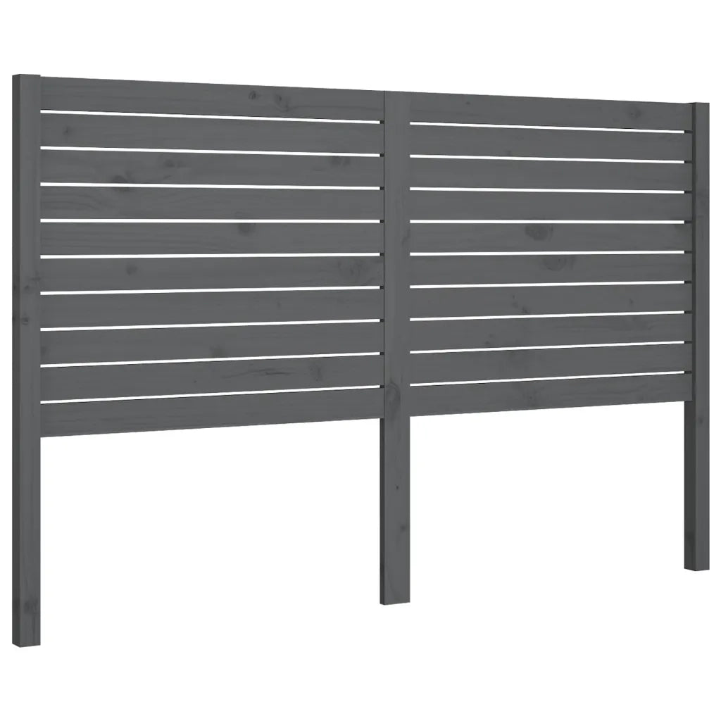 Testiera per Letto Grigia 126x4x100cm in Legno Massello di Pino 819012