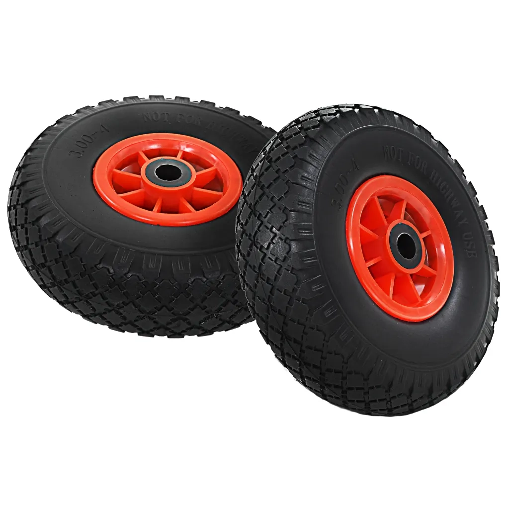 Ruote Carrello a Mano 4 pz in PU Solido 3.00-4 (260x85) 142972