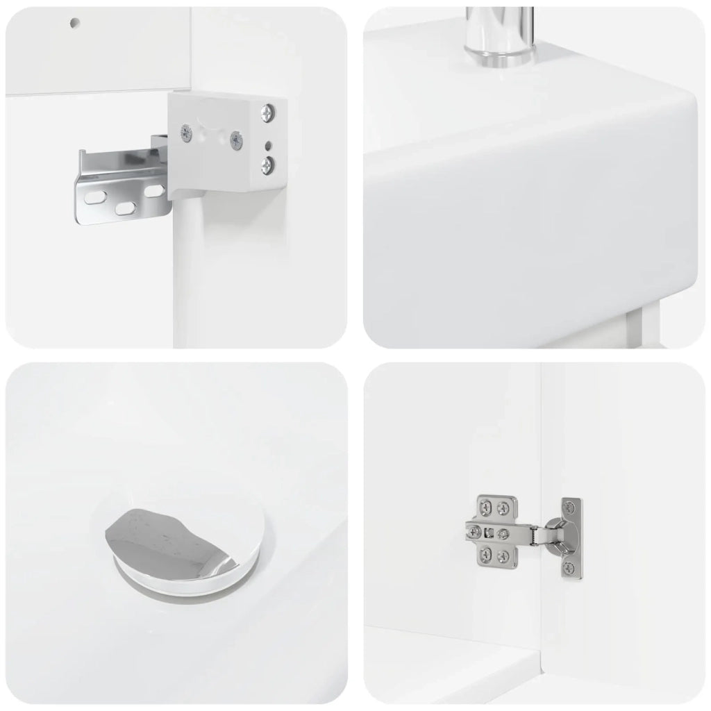 Mobile bagno con rubinetto Bianco 45,5 x 25,5 x 84 cm