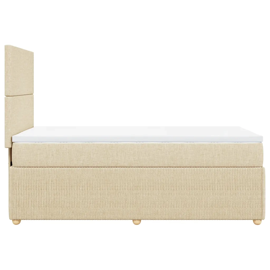 Giroletto a Molle con Materasso Crema 90x190 cm in Tessuto