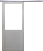 Porta scorrevole bianca da officina H204 x L83 senza montante + binario in alluminio