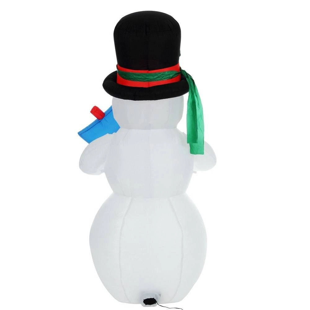 Trade Shop - Gonfiabile Pupazzo Di Neve Vibrante 180 Cm Effetto Tremolio Con Led Per Esterno -