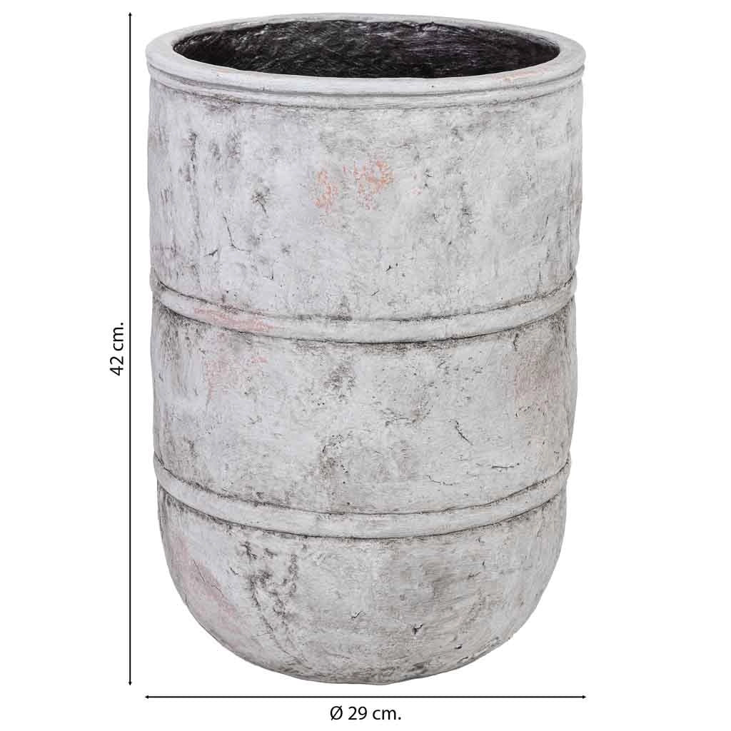 Vaso in fibra di vetro bianco 29x29x42 cm